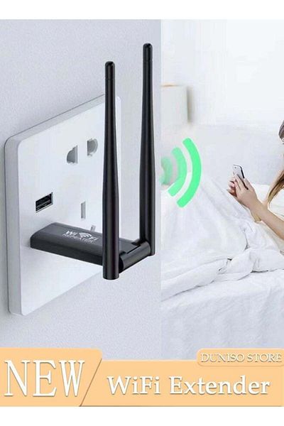 Generic مكررات لاسلكية USB 300 ميجابت في الثانية 2.4 جيجاهرتز من DUNISO، موسع إشارات واي فاي، معززات إشارة لاسلكية للمنزل والداخل