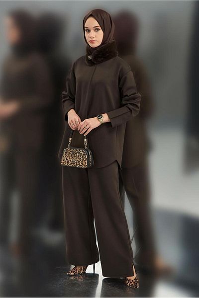 Alvina 45086 Σετ παντελονιών με λεπτομέρειες από γούνα μοντέλου