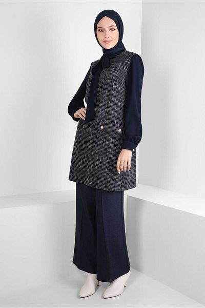 Alvina SCARF COLLAR SWEATERED TUNIC 44217