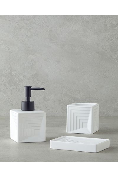 English Home Blume Ceramic Σετ Μπάνιου 3 τεμαχίων Λευκό
