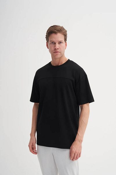 Cazador Ανδρικό μπλουζάκι Crew Neck Black 4007