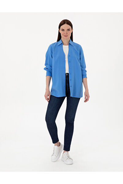 Pierre Cardin Mavi Comfort Fit Uzun Kollu Gömlek 50311566-VR036