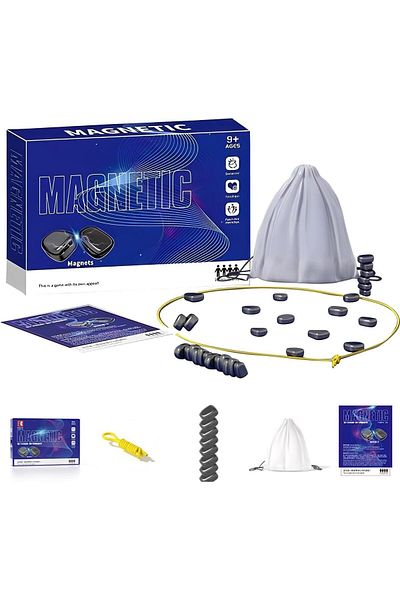 fulina Magnetic Chess Game, Rope + 20 Pieces, Player Party Travel Fun Game, Great Gift for Adults