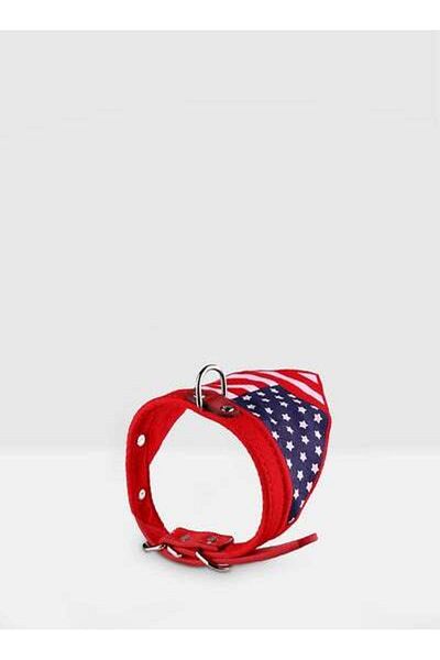 HALAMODO Flag Pet Collar Adjustable Triangle Scarf red Syard