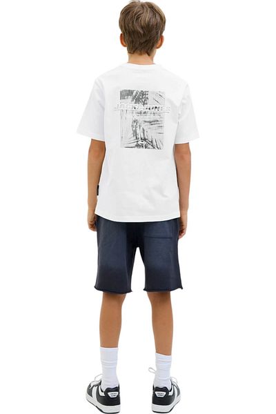 Jack & Jones Tricou JACK &JONES Lido AOP Imprimare pe spate JNR - 12278705-Alb strălucitor
