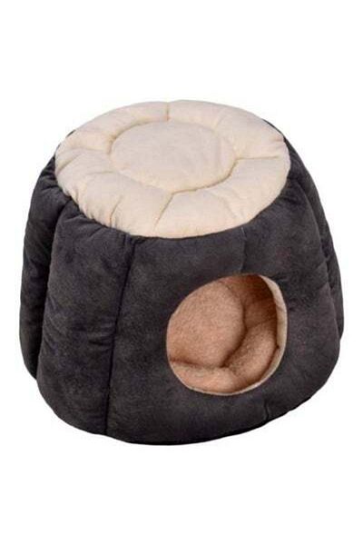 HALAMODO Tree Block Designed Winter Kennel Black/Brown/Grey