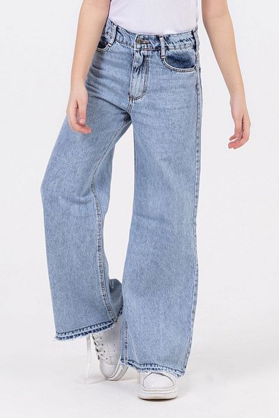 DMB BOYS & GIRLS Adjustable Waist High Waist Wide Leg Palazzo Girl's Jeans