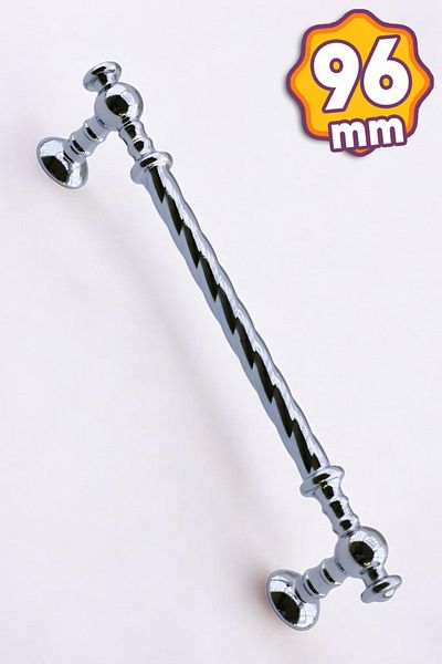 Badem10 Auger (96 Mm-9.6 cm) Chrome Metal Kitchen Drawer Cabinet Door