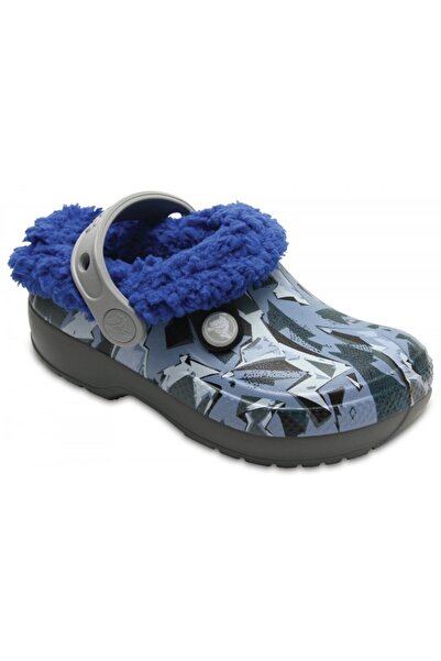 Crocs Saboti kids' classic blitzen iii graphic clog - slate grey/blue jean