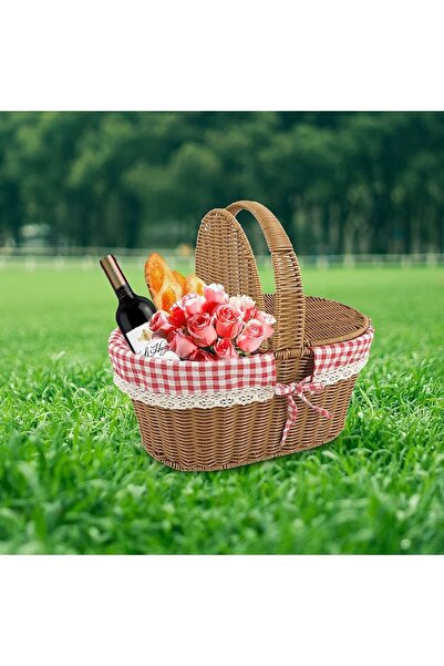 morponi Rattan Oval Piknik Sepeti