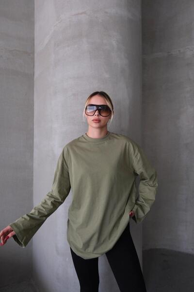 C&City Wide Sleeve Oversize T-Shirt 2 Pieces 964 Khaki/Beige