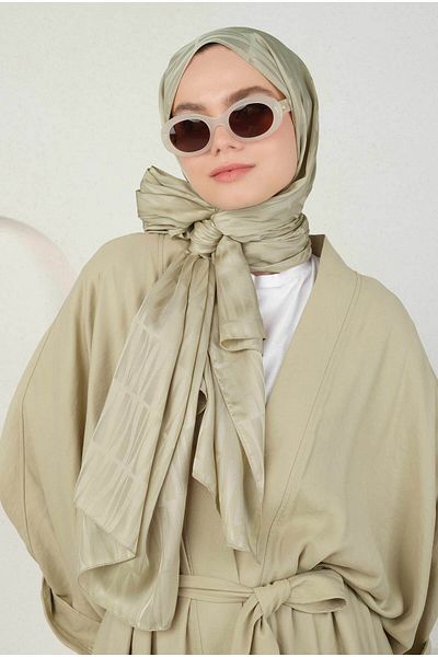 HEQA Jou Pattern Jacquard Shawl and Sage