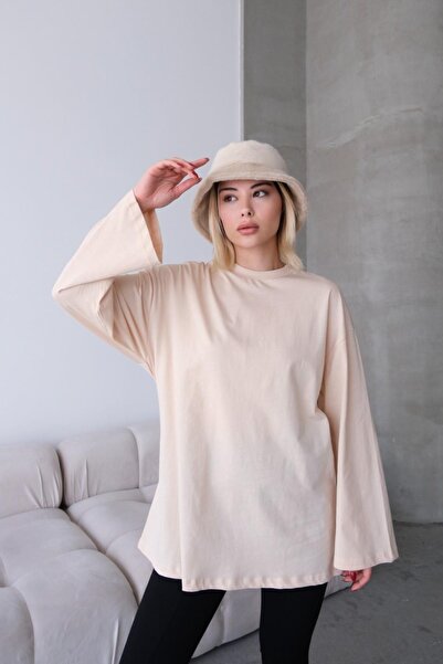 C&City Wide Sleeve Oversize T-Shirt 2 Pieces 964 Khaki/Beige