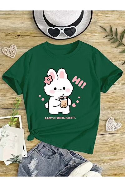 MYADA Premium Hiı Rabbit printed trend T-shirt για κορίτσια 23573
