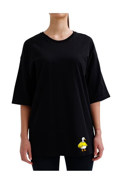 pxm تي شيرت Kawai&couple كبير الحجم بتصميم أوزة ممتعة للجنسين