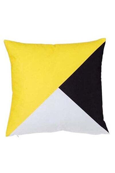 HALAMODO Decorative Printed Pillowcase Yellow/White/Black 45 x 45cm