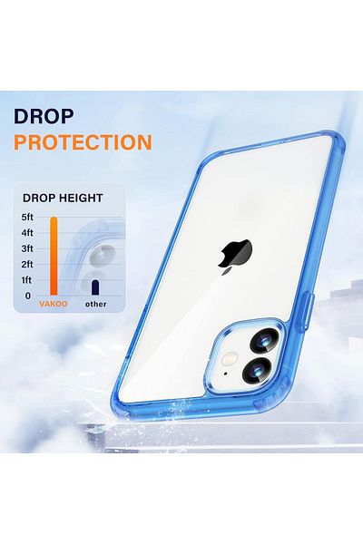 Vakoo Husă de protecție pentru iPhone 11, Tpu/PC, transparentă/albastră, 6,1 inci