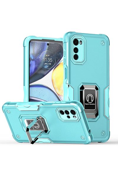 Atisijie Husa de protectie pentru Motorola Moto E32/Moto E32s Atisijie, TPU/metal, albastru deschis/argintiu, 6,5 inchi