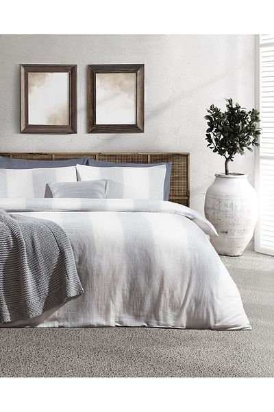 Madame Coco Berthe Single Cotton Dobby Duvet Cover Set - Gray