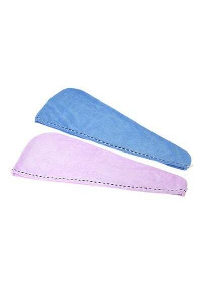 HALAMODO Pack of 2 Hair Towel Set Blue/Pink