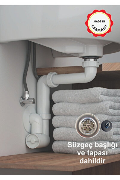 Dallmer Yer kazandıran lavabo sifonu paslanmaz delikli süzgeçli kolay temizle...