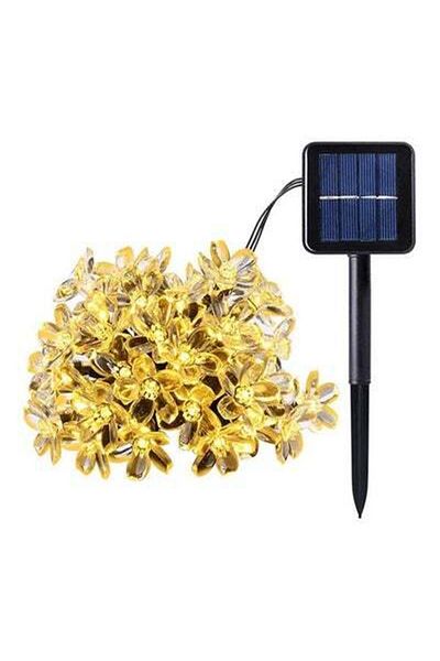 HALAMODO Waterproof Cherry Blossom Corded Solar String Lights Yellow/Black 7meter