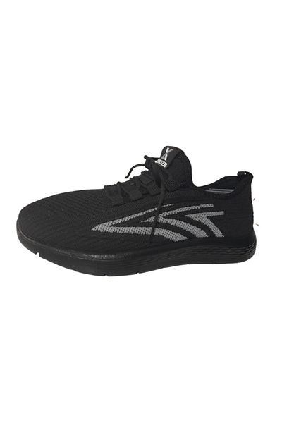 LUXERY Black Knitwear Casual Sports Shoes