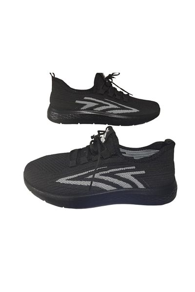 LUXERY Black Knitwear Casual Sports Shoes