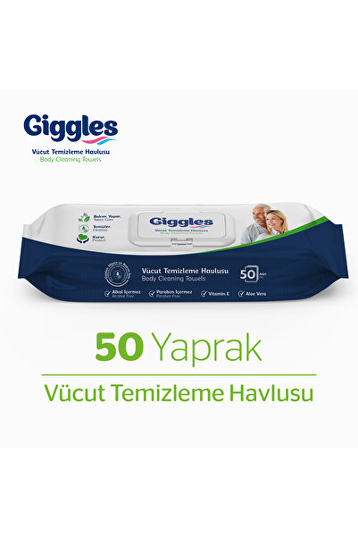 giggles Vücut Temizleme Havlusu 50'li 1 Paket 50 Havlu