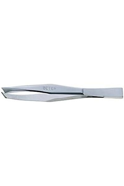 Beter Chrom Gilded Slanted Pointed Hair Tweezers | Chrome-Plated Finish | 7.4 Cm