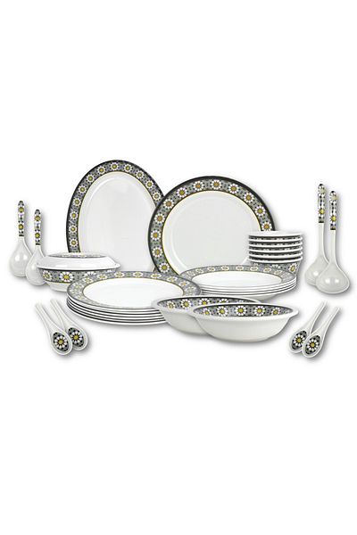 Melrich 26 Pcs Melamine Dinner set Durable and Strong Dishwasher and Freezer safe