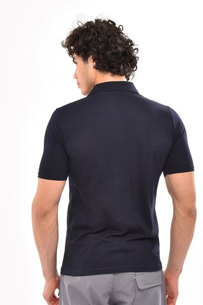 Çamdalı İş Elbiseleri Polo Neck Single Jersey T-Shirt Single Jersey Business T-Shirt with Pocket Navy Blue 100% Cotton Soft and Flexible Fabric