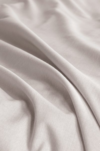 Karden Flower Solid Cotton Double Duvet Cover Set - Beige