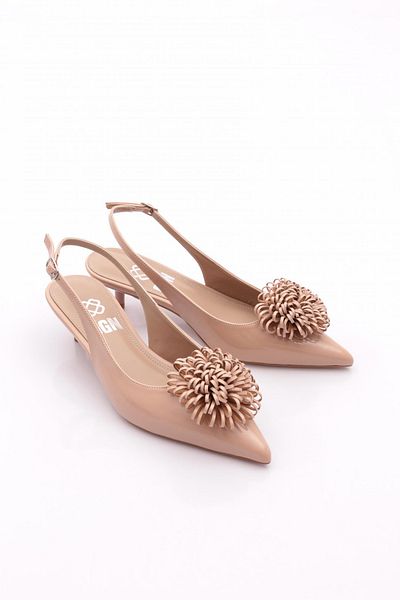 DGN Women's Heeled Shoes Beige Patent Leather 6431535