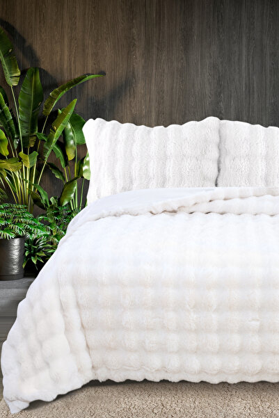 ZEBRACASA Bonny Çift Kişilik Kürk Yatak Örtüsü