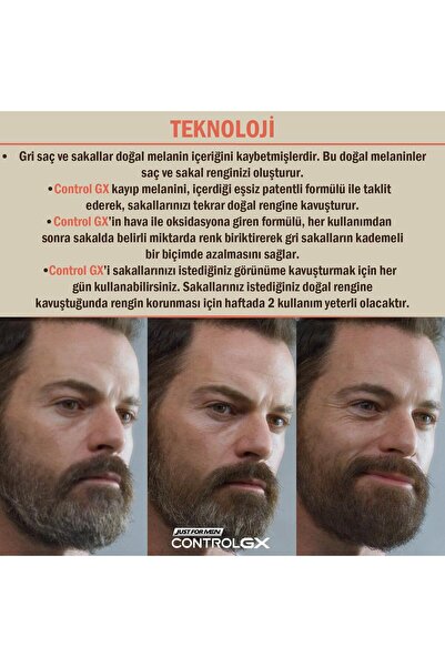 Just For Men Control GX Gri Azaltıcı Sakal Bıyık Yıkama Şampuanı