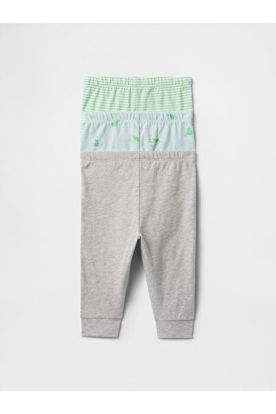 GAP Bebek Yeşil First Favorites Organik Pamuk 3'lü Pull-On Pantolon Seti
