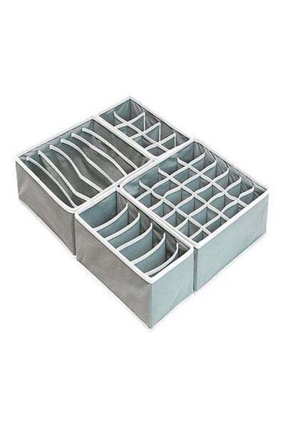 HALAMODO 4-Piece Underwear Organizer Storage Box Set Multicolour