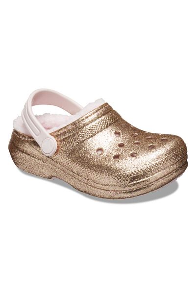 Crocs Clogs New Classic Glitter Lined Clog Kids