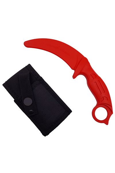 Depox Cutit de antrenament, Tactical Pro, cauciuc, 23,5 cm, rosu, teaca inclusa