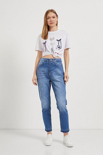 Arma Life Armalife 2402 Trousers Distressed Mom Denim Women's