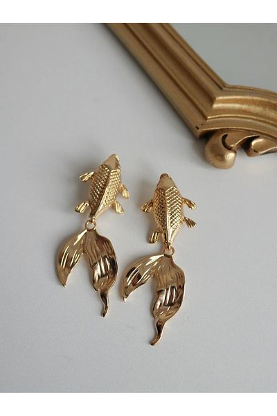Reorah Collection Vintage Fish Earrings-Moving Tail Fish Earrings