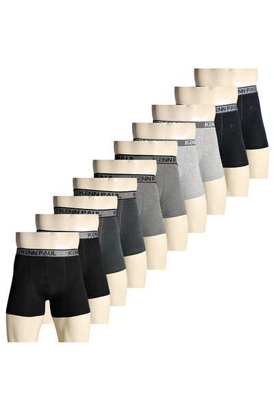 Kennpaul 10 Pack Men's Dark Color Mixed Cotton Boxers |   Soft Fabric |
