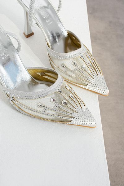 ShoeTek Pantofi de damă Estera cu toc stiletto Stone Silver