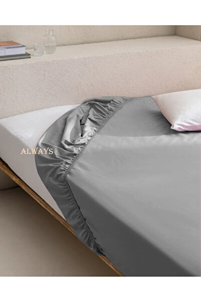 Always Elastic Anthracite Gray Bed Sheet Single Person
