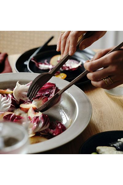 IKEA STOCKHOLM 2025 2-Piece Walnut Serving Set, 31 cm Sleek Salad Servers by IKEA