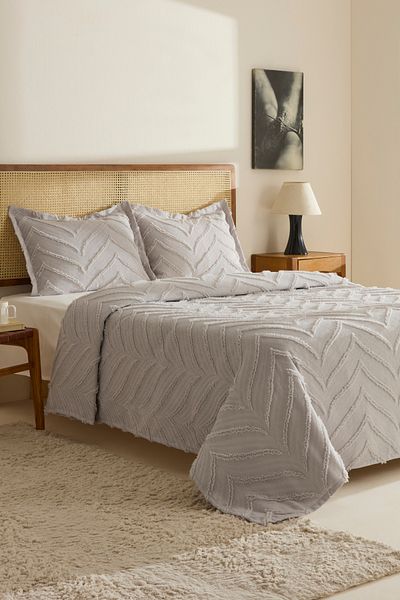 Karaca Home Gray Arlinas Geo Single Bed Cover Set