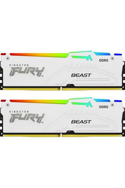 Kingston Memorii Kingston FURY Beast RGB White 64GB(2x32GB) DDR5 6000MHz CL36 Dual Channel Kit