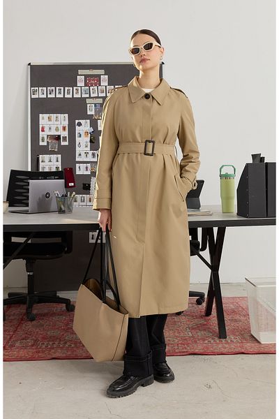 Fatma Atasoy Single Breasted Milk Brown Trench Coat