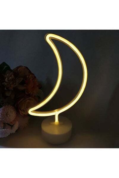 HALAMODO لافتات نيون بإضاءة LED مع قاعدة حامل باللون الأصفر 25.0 × 23.8 × 5.5 سم